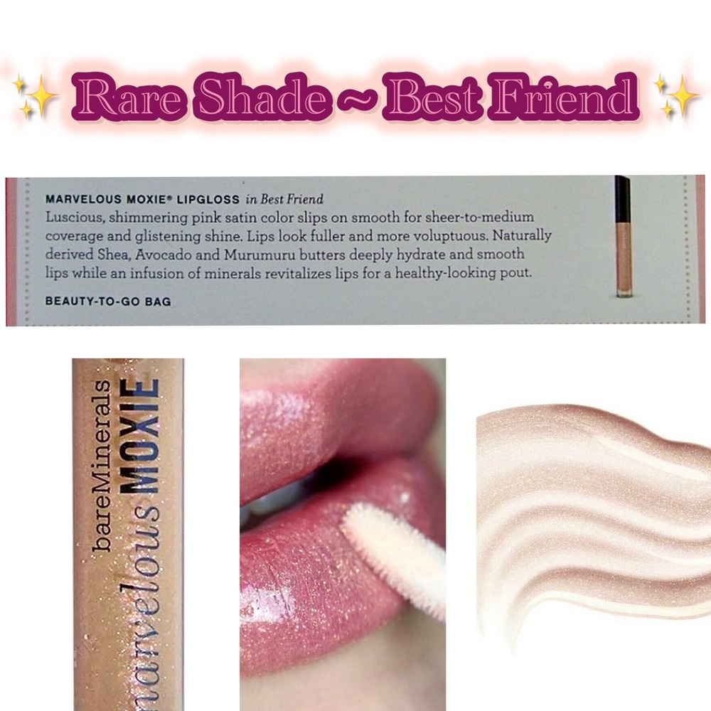 Discontinued ✨(extra RARE)✨Bareminerals Moxie Plumping Lip Gloss in Best Friend